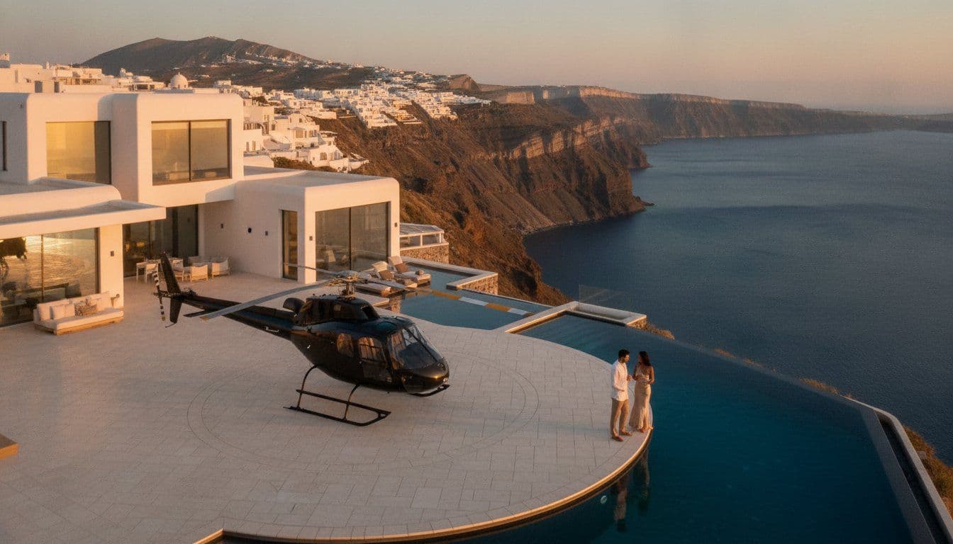 Luxury Villa Rental with Helipad in Santorini: The 2026 Elite Guide
