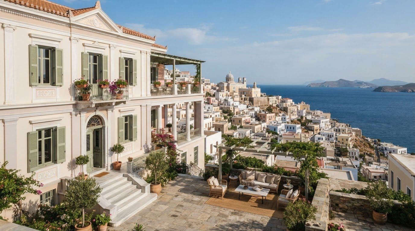 Syros Villa with Neoclassical Design in Ermoupoli: A Guest’s Guide
