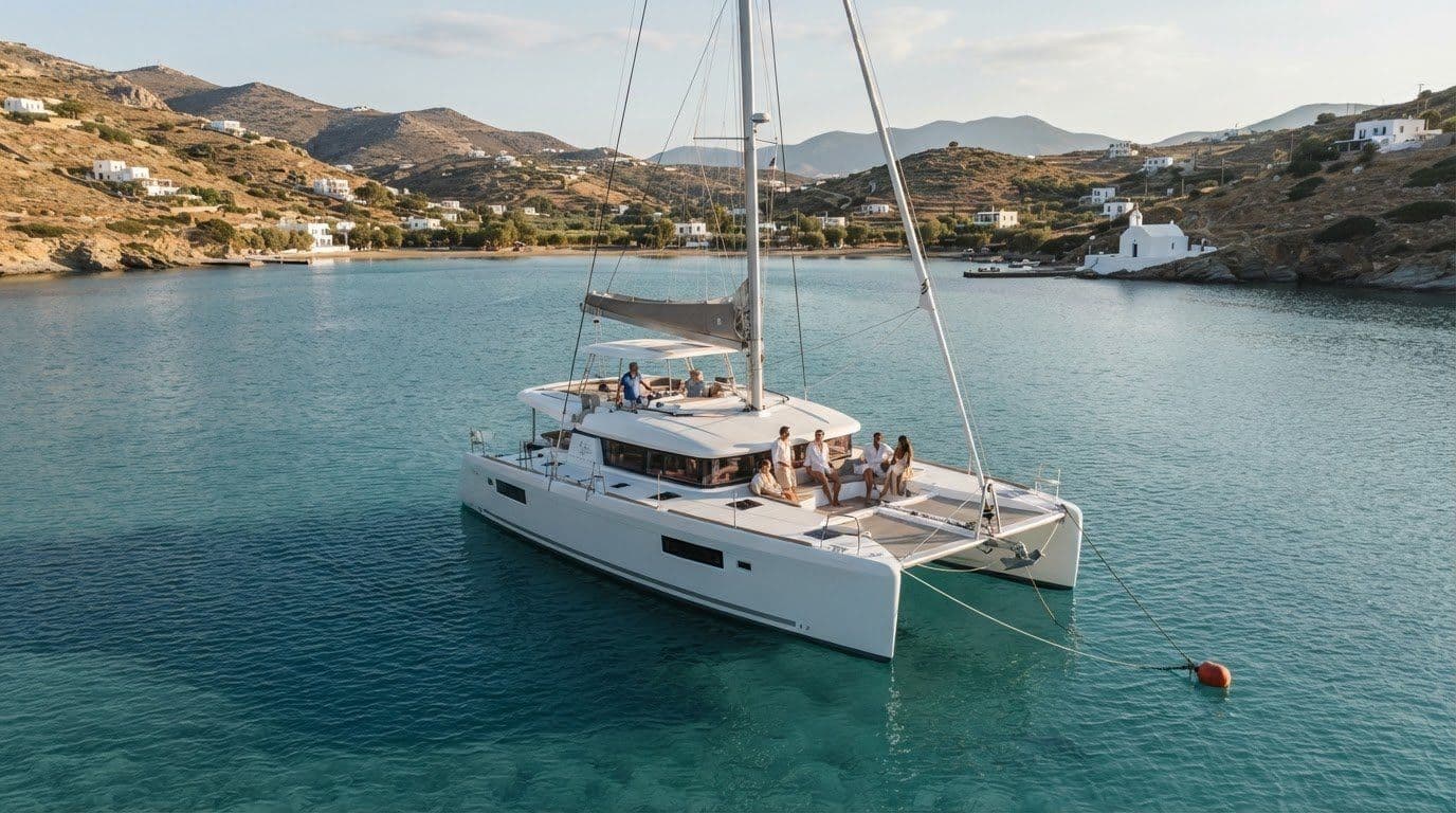 Crewed Catamaran Charter in Sifnos: How to Plan a Vathi Bay Mooring