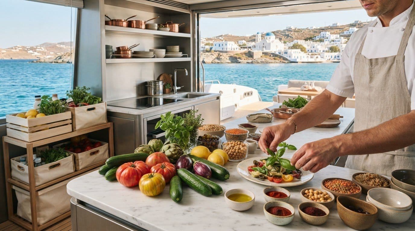 Yacht Chef Provisioning: Vegan Mediterranean Menus