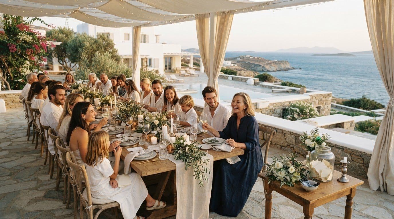Milestone Birthday Party Planning on Paros Villa Estates