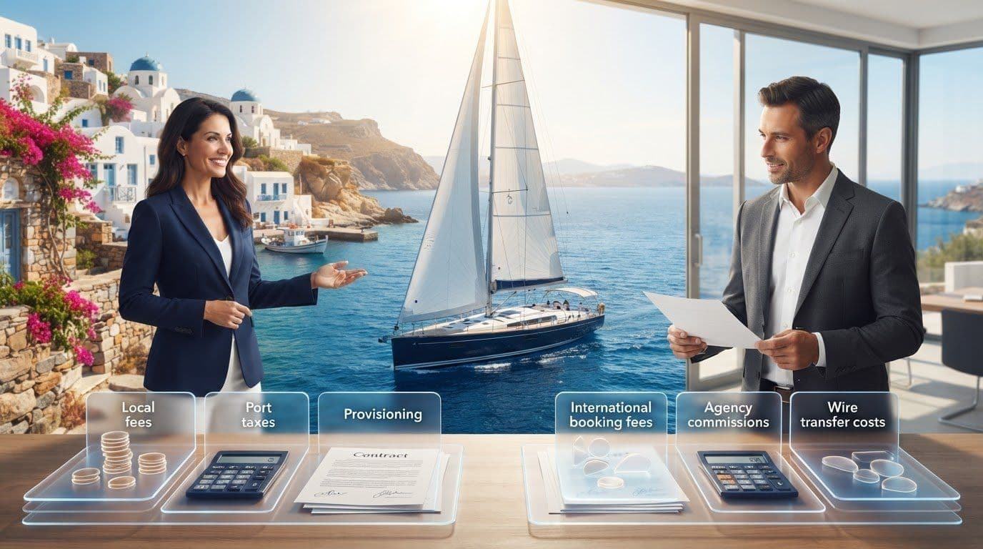 Greek yacht charter costs with a local agency or US broker