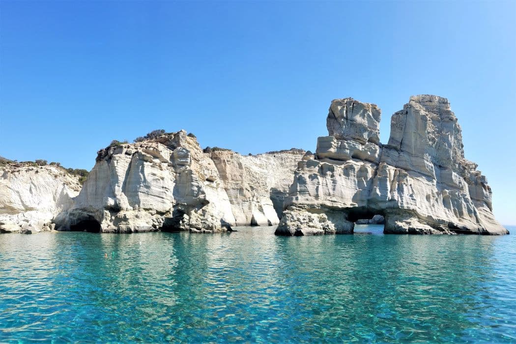 Poliegos, Milos & Kimolos from Mykonos | Private 8-hour yacht experience with Aicon 64